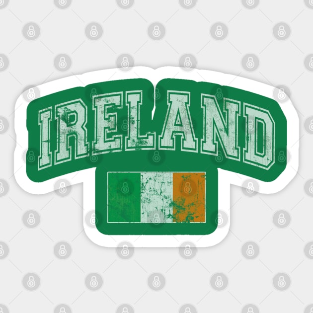 Retro Flag of Ireland Irish St Patrick's Day Sticker by E